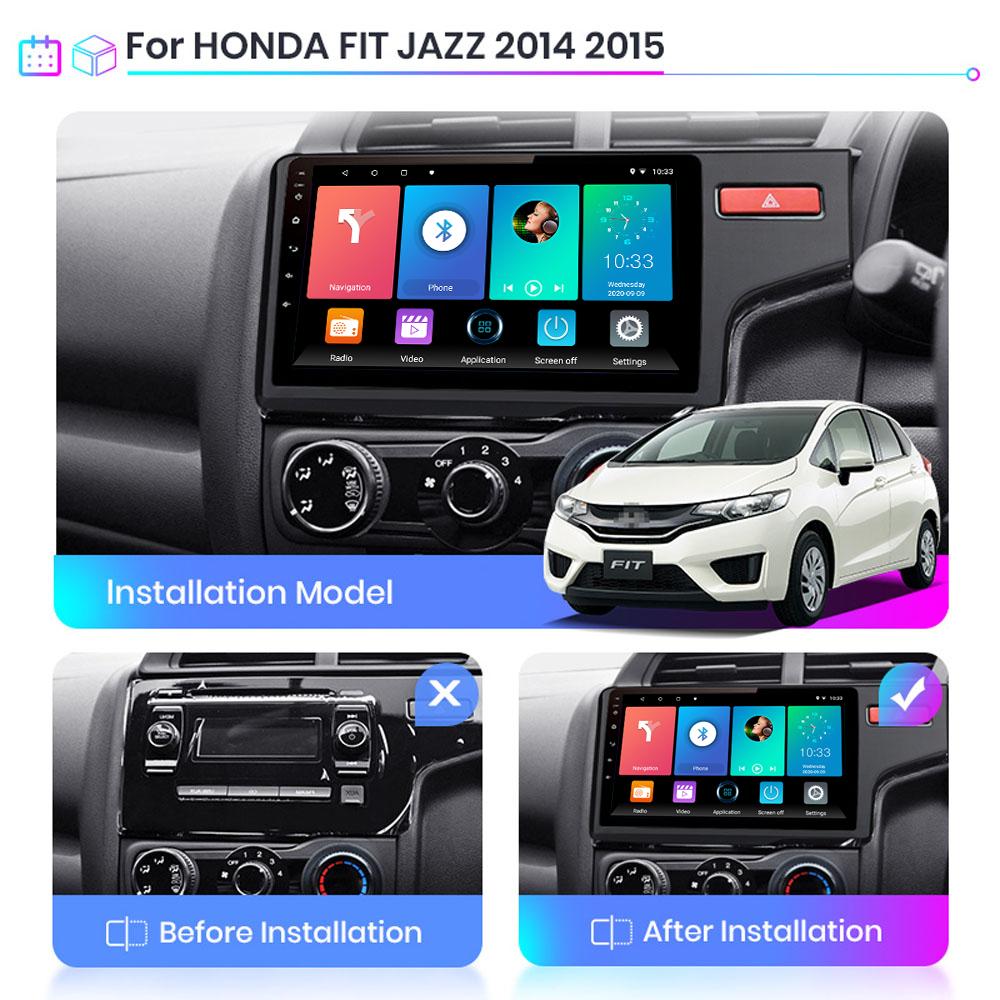 Автомобильная магнитола Android стерео для Honda Jazz 3 2015-2020 Fit 3 GP GK 2013-2020 2 Din Мультимедийная навигация Carplay Авторадио GPS WIFI Головное устройство 4 + 64 ГБ