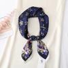 Square Scarf Women's New Fashion Versatile Imitation Silk Professional Decoration Scarf Satin Geometric Printing Silk Scarf