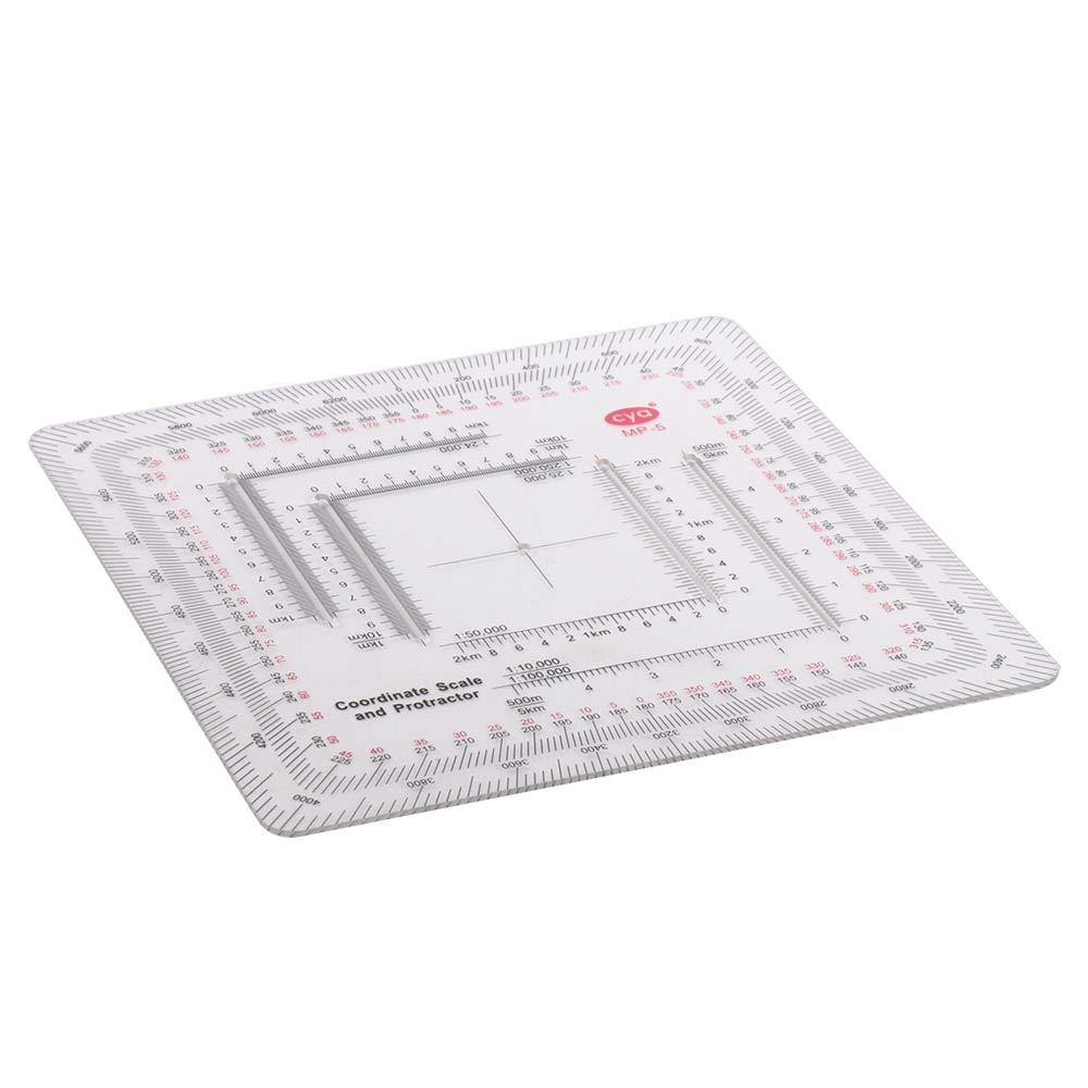 for Technical Map Protractor Coordinate Scale Protractor Land Navigation Protractor Measuring Ruler