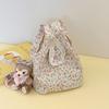 Summer New Korean Small Floral Cute Handbag Sweet Lace Wrist Bag Going Out Portable Handbag