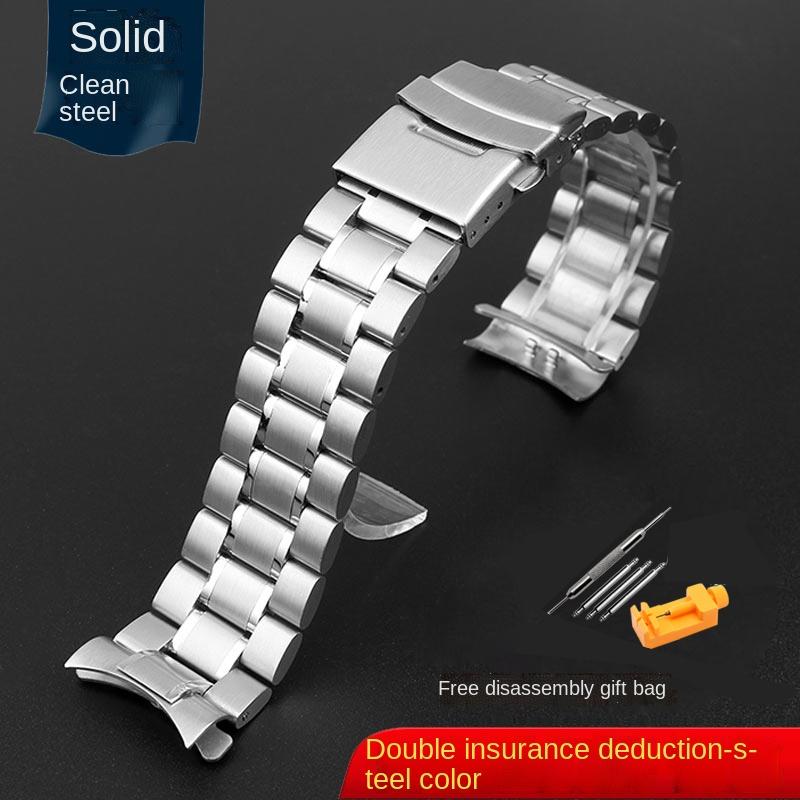 Нержавеющая Сталь Ремешок Для Часов Изогнутый Ремешок Для Casio EFV-540 BEM501/506 EFB-660 BEM-506 ECB900 Мужской Браслет Наручный 20мм 22мм