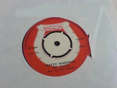 7inch Record BIG YOUTH GLEN ADAMS Natty Warning Turn Around DL5103 Lucky 1976 UK Reggae Ska Dub Used