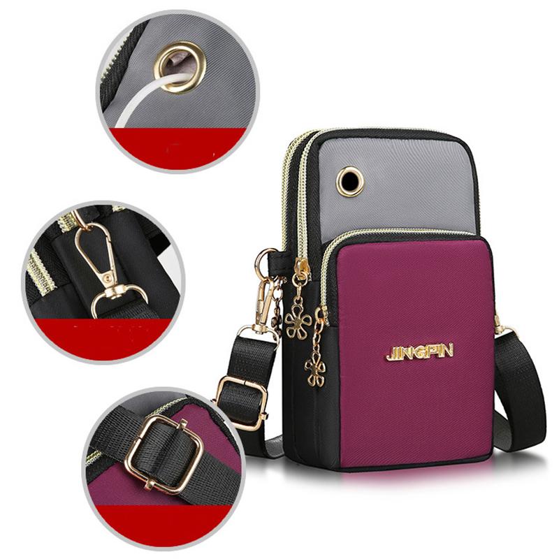 Women Shoulder Messenger Bag Small Crossbody Bags Oxford Cloth Sport Phone Case for Running Clutch Phone Wallet Handbag
