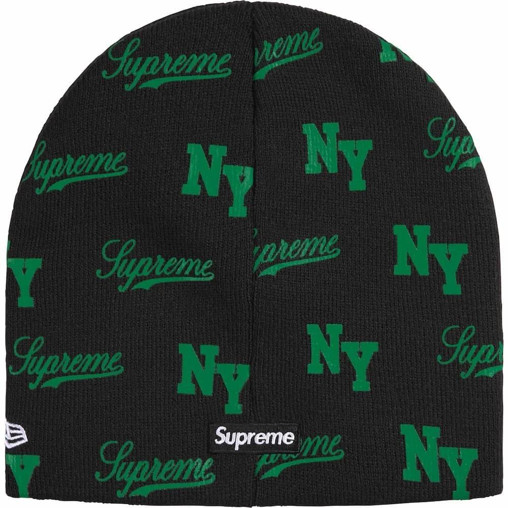 Supreme Шапка-бини с монограммой New Era, черная