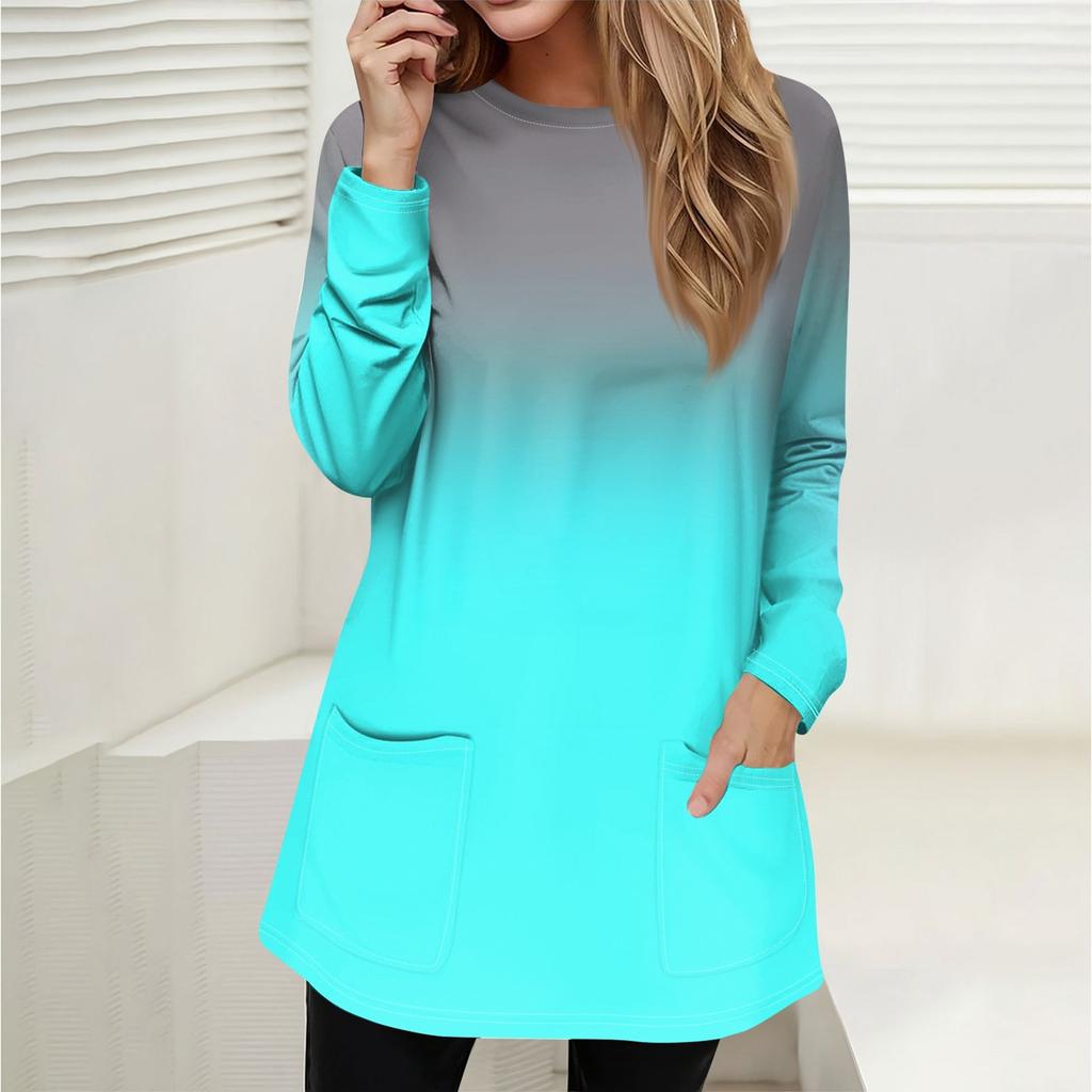 Женская толстовка, пуловер, спортивная одежда, карман, принт, повседневный топ с круглым вырезом и длинными рукавами