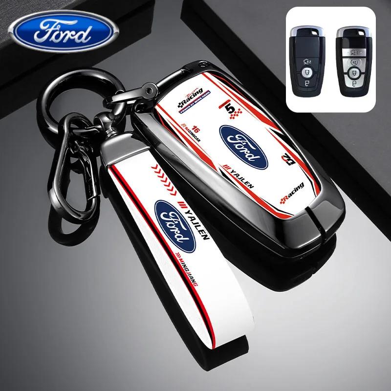 Car Sticker 2026 Ford Car Remote Key Case Cover For Ford Fusion Mustang Explorer F150 F250 F350 2017 2018 EcoSport Edge S-MAX Ra