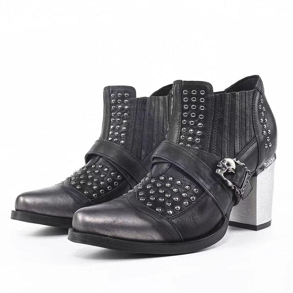 Модный бренд Большой размер Винтажные y2k Ботинки в стиле Майяр Ретро Черные ковбойские ботинки Женские туфли на высоком каблуке Ретро Западные ботинки Обувь высокого качества