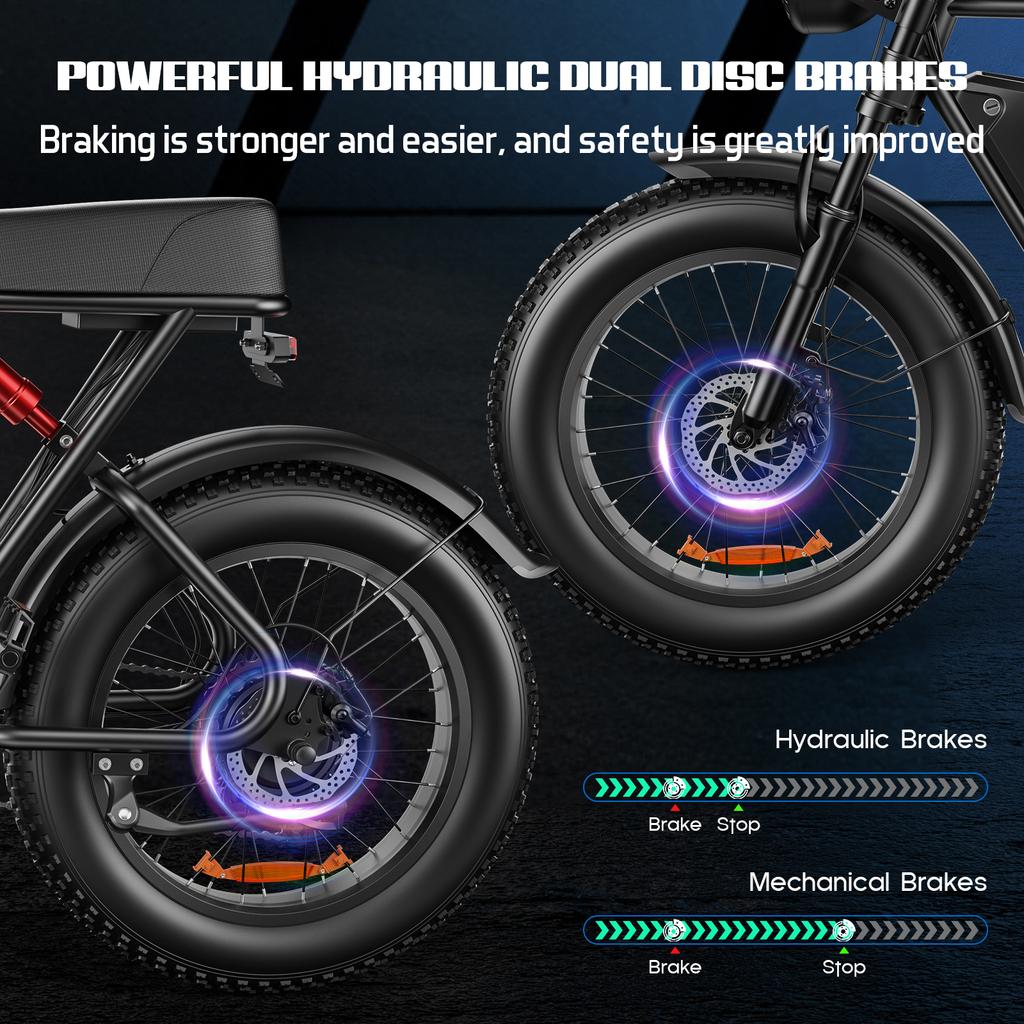 2026 EMOKO C91 20" Fat Tire Mountain Ebike 1000W 48V 20AH Removable Battery 130KM Long Range Adult Electric Bike