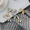 10Pcs 17-28mm Hanging Plated Bow Tie Metal Button Silver Hollow Button Sweater Coat Button Suit Cardigan Decorative Button
