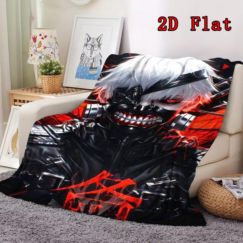 Ken Kaneki 2D Flat Pattern Flannel Blanket High quality All Seasons Warmth and Comfort Perfect for Christmas Gifts.SMT0917557