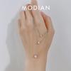 Modian Brands Простая подвеска-ожерелье из стерлингового серебра 925 пробы с геометрической огранкой и сверкающим цирконом для женщин, свадебные помолвочные украшения