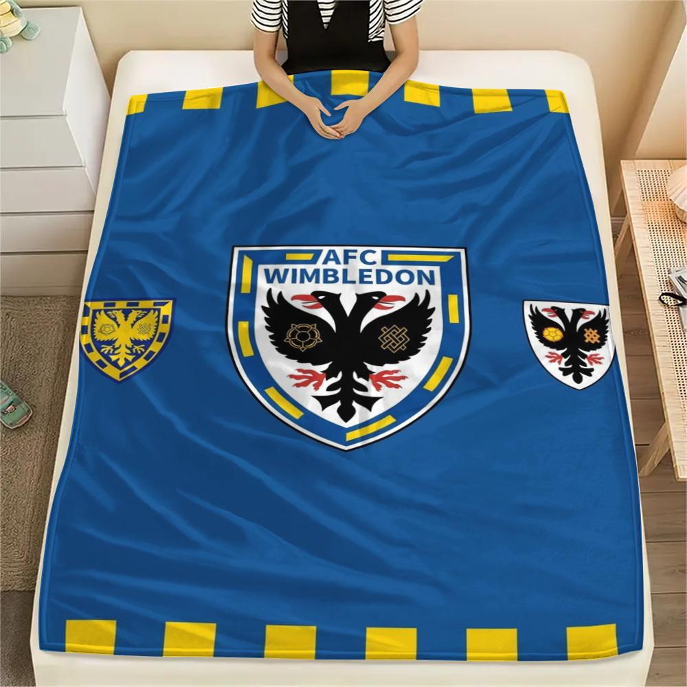 1PC AFC Wimbledon Print Flannel Blanket, High quality Comfortable for All Seasons, Home Decor, Warmth and Comfort, Perfect for Christmas Gifts