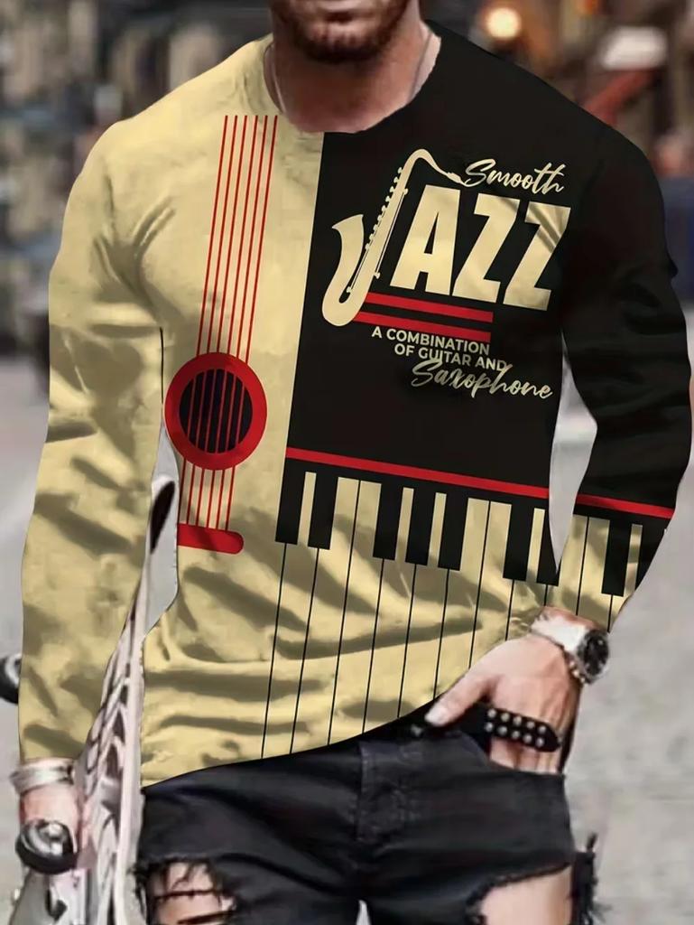 Music Lover's Essential: Gibson Les Paul Guitar Print Long Sleeve T-Shirt
