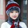 Rex Rabbit Hair Hat Women's Winter Korean Version Versatile Scarf Thickened Warm Ear Protection Wool Fox Hairball Fur Hat