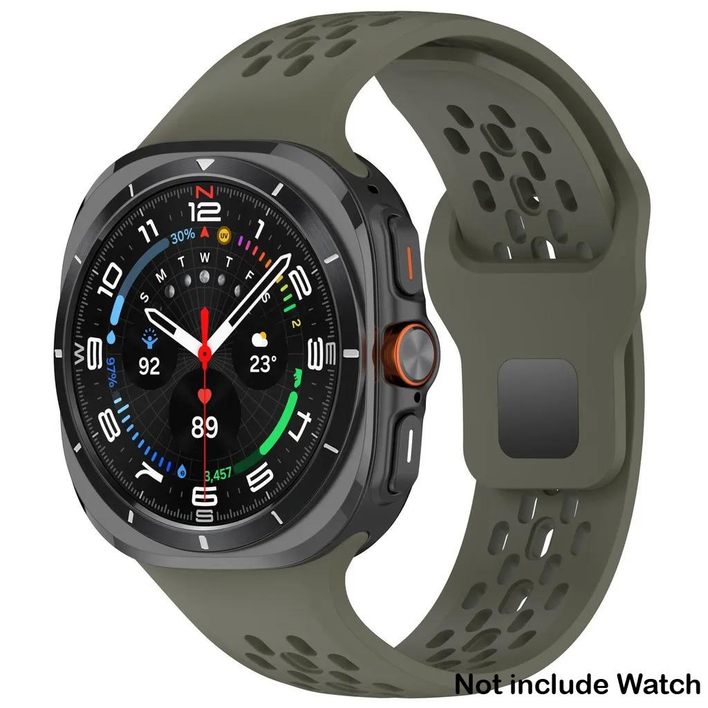 Soft Breathable Silicone Band for Samsung Galaxy Watch 7 Ultra 47mm Sports Loop Strap No Gaps Bracelet for Galaxy Ultra 2025