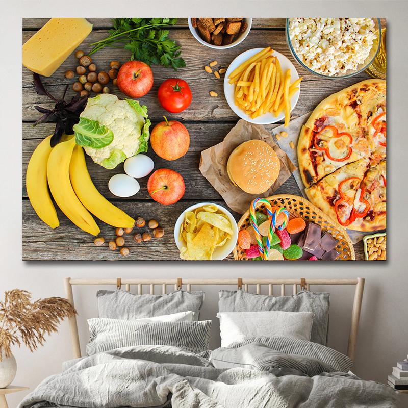 Картины быстрого питания в американском стиле, картины на холсте, гамбургер, картофель фри, постеры для хот-догов и принты для гостиной, кухни, настенный декор