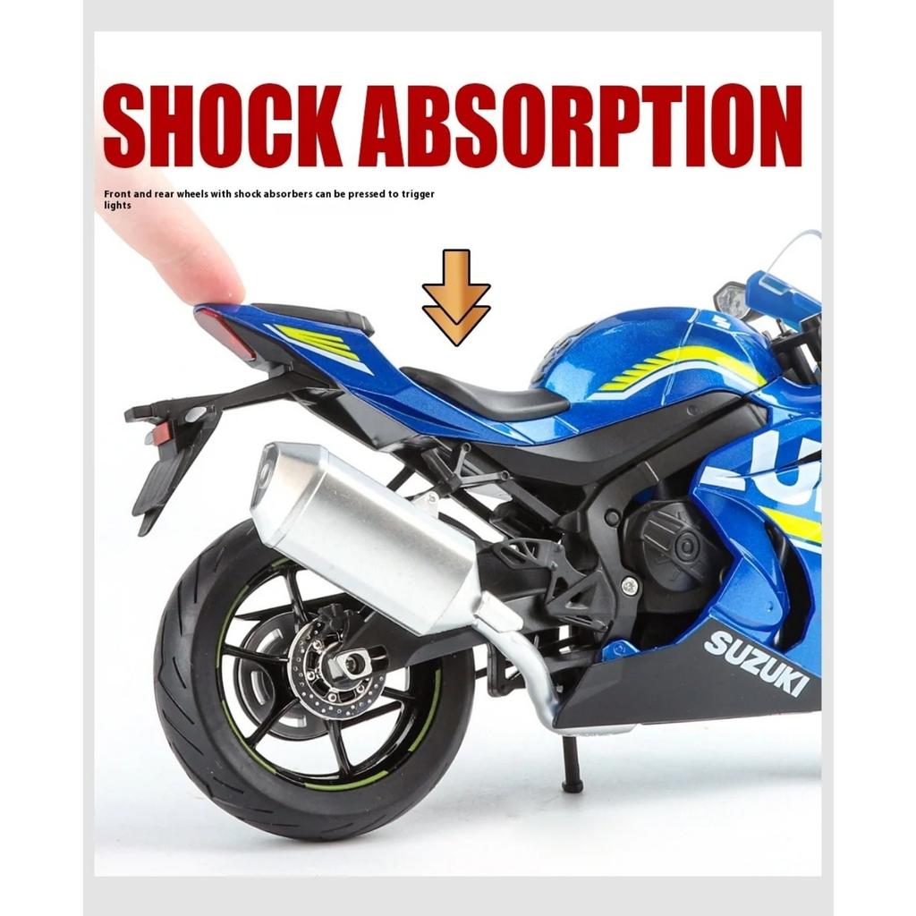1/9 Suzuki GSX-1000R Diecast Motorcycle Model Toys for Boys Kids Gifts