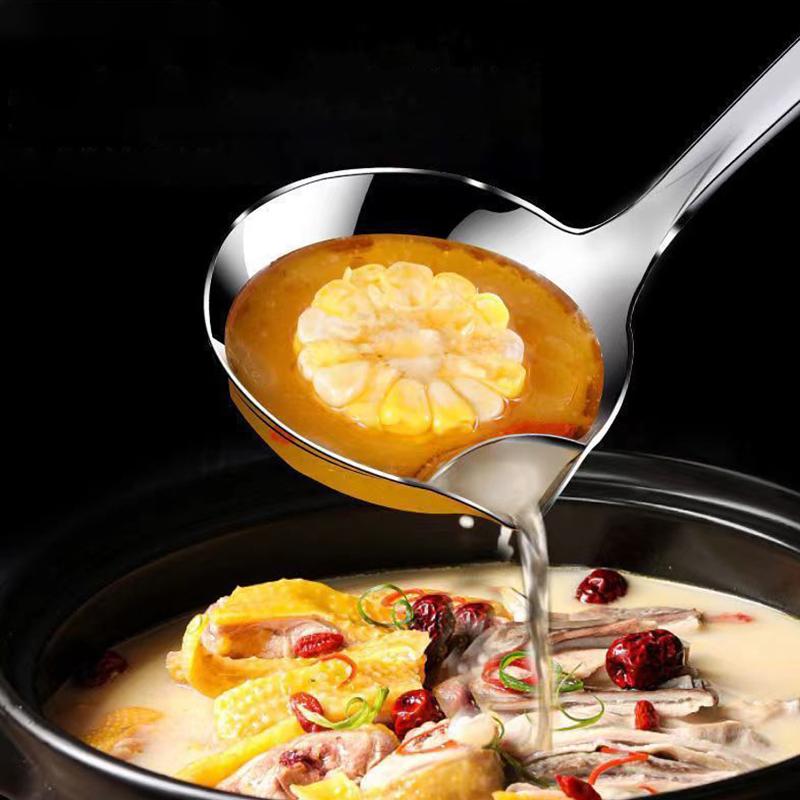 Stainless Steel Colander Spoon Soup Colander Kitchen Gravy Oil Soup Fat Separato