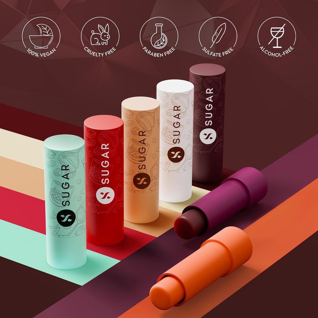 SUGAR Cosmetics Тинт-бальзам для губ Tipsy Lips 02 Cosmopolitan Увлажняющий Защита от солнца Удобный для путешествий Уход за губами 4,5 г