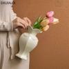 European Style Relief Vase Ceramic Vase Flower Arrangement Device Home Decoration Accessories Desktop Ornaments