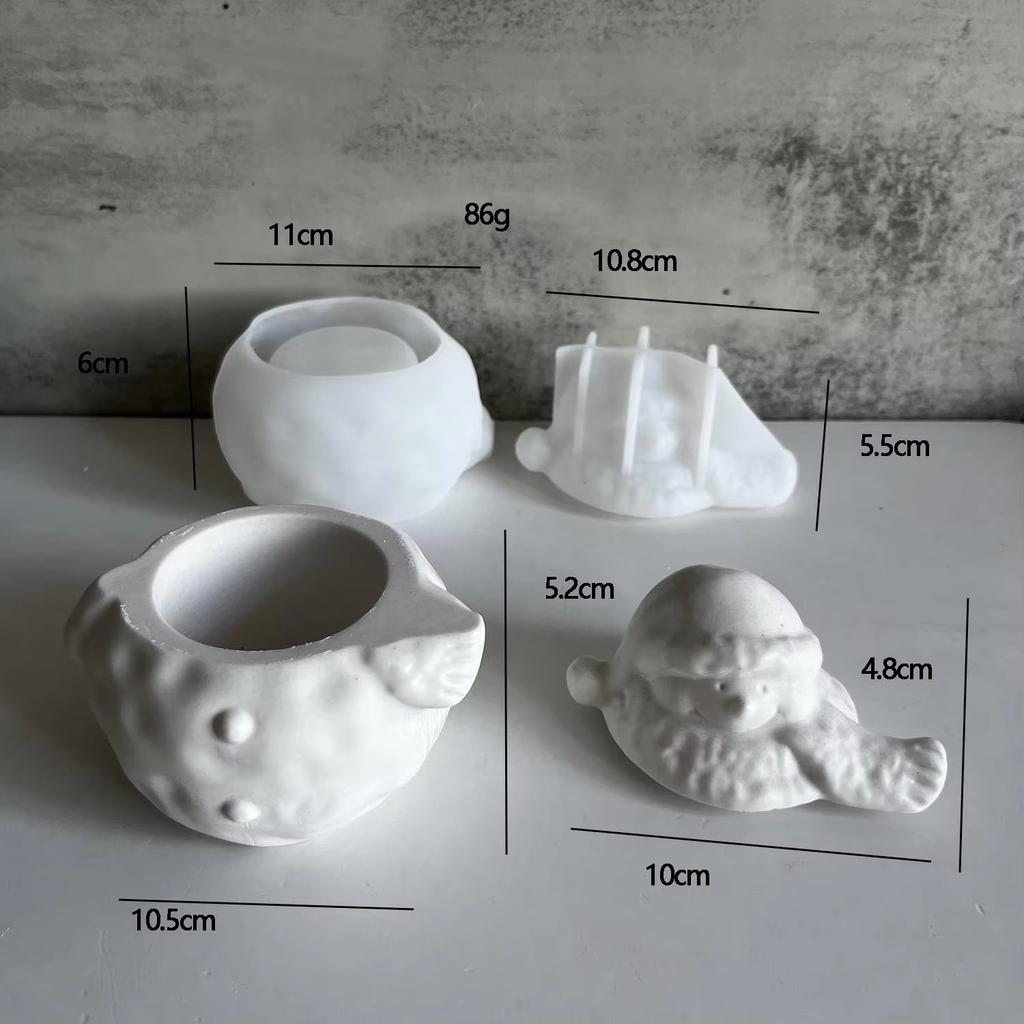 Snowman Storage Tank Silicone Mold Christmas Series Candle Cup Storage Box Gypsum Glue Mould