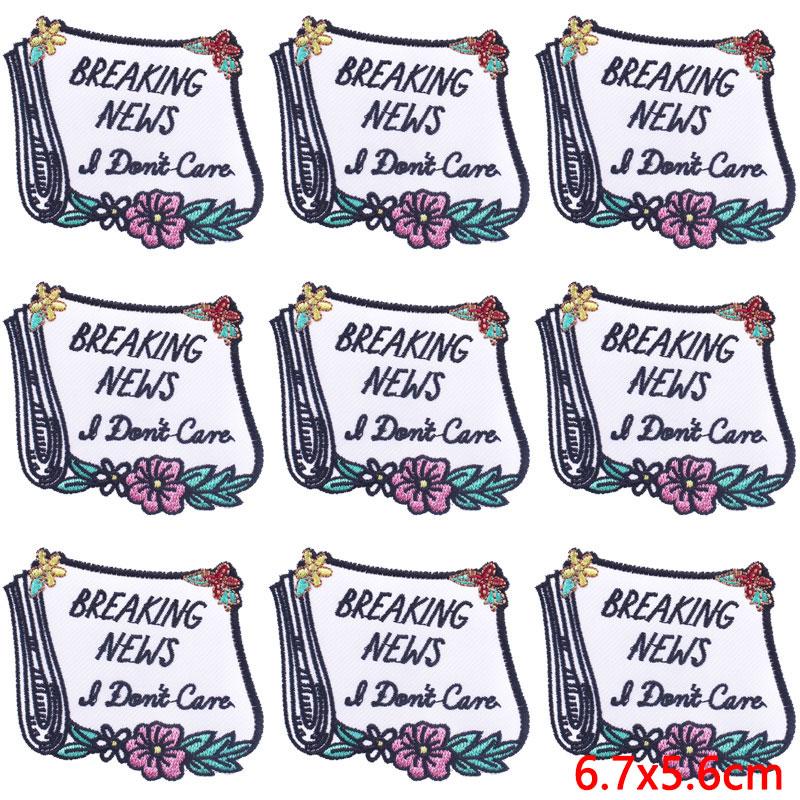 10Pcs/Lot Letters Proverb Patch Iron On Patches For Clothing Cartoon Embroidery Patches On Clothes Animal Patch For Clothes Sew