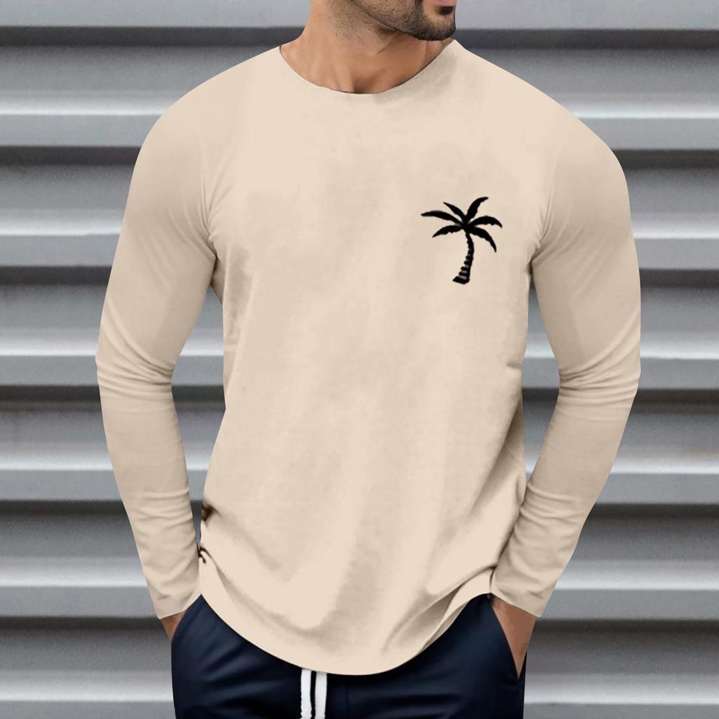 Мужские свободные осенне-зимние топы с круглым вырезом и длинными рукавами, модная футболка с узором, креативные повседневные топы с буквенным принтом в стиле ретро, ​​уличные виды спорта