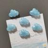 6pcs Glitter Cloud Design White / Blue Color Refrigerator Magnets Set for Kitchen Fridge Home DIY Decoration