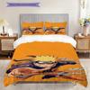 Three-piece Naruto anime print bedding set, including one duvet cover and one pair of pillowcases (filling not included).