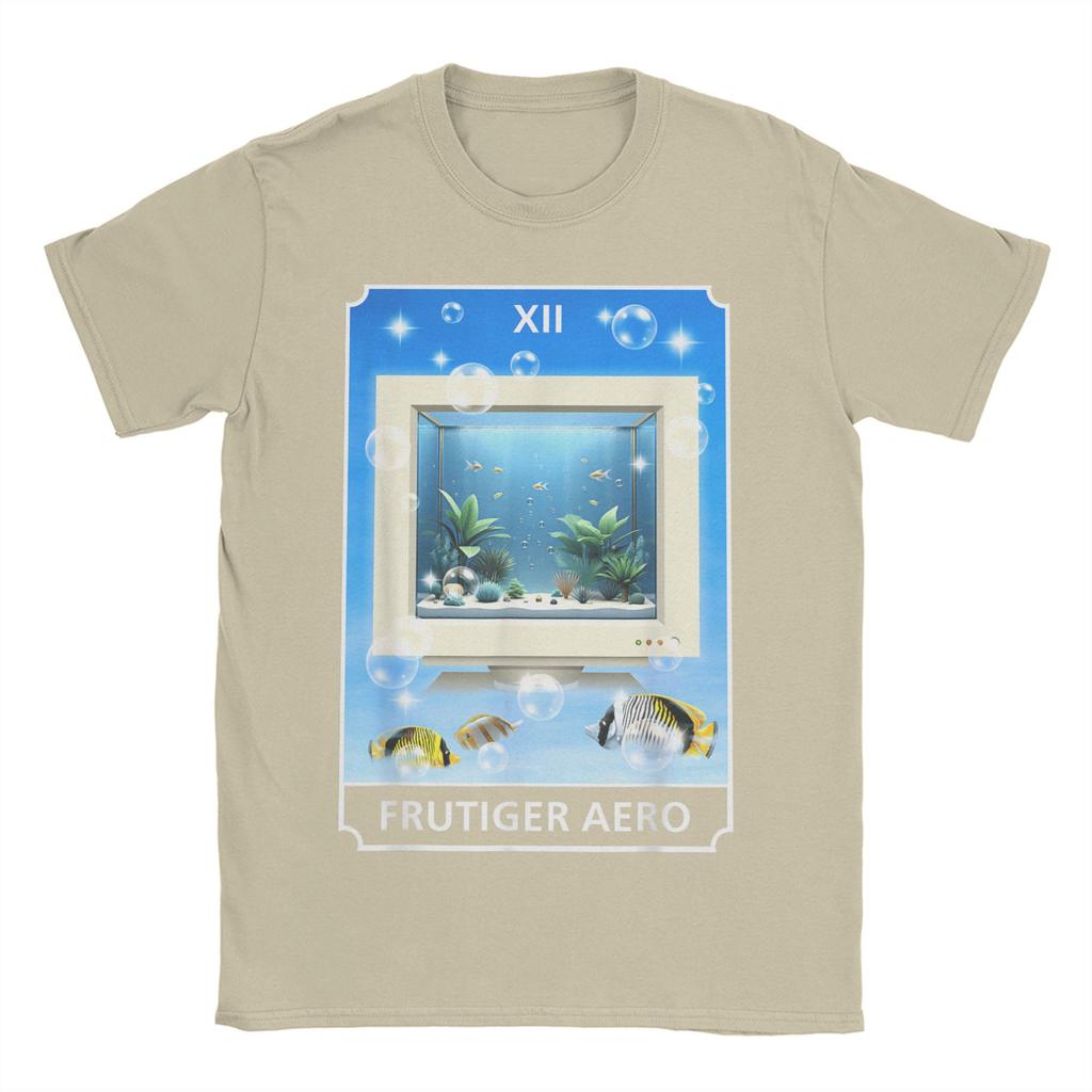 Новинка Футболки с эстетикой Frutiger Aero для мужчин и женщин, футболка из чистого хлопка, футболки с технологиями, компьютером, аквариумом, картами Таро, одежда больших размеров