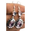 Amethyst Gemstone Ethnic Handmade Drop Dengle Earring Jewelry  ER 052