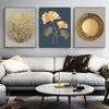 Modern Golden Plant Leaves Wall Art Canvas Painting Nordic Minimalism Posters and Pictures for Living Room Decoration Paintings