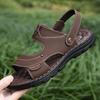 Сандалии мужские из натуральной кожи Мужская летняя обувь Повседневные сандалии для отдыха на открытом воздухе Пляжная обувь из коровьей кожи Мужские сандалии двойного назначения