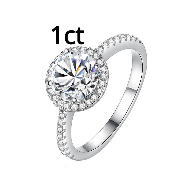 Кольцо с муассанитом цвета D 3 карата, круглая упаковка, женское кольцо из стерлингового серебра S925, серебряное с платиновым покрытием, обручальное кольцо, обручальное кольцо, подарок для подруги