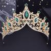 Bridal Headwear Wedding Tiaras Green-Colour Ladies Party Crown Luxurious Birthday Headdress Bride Hair Jewelry Accessory