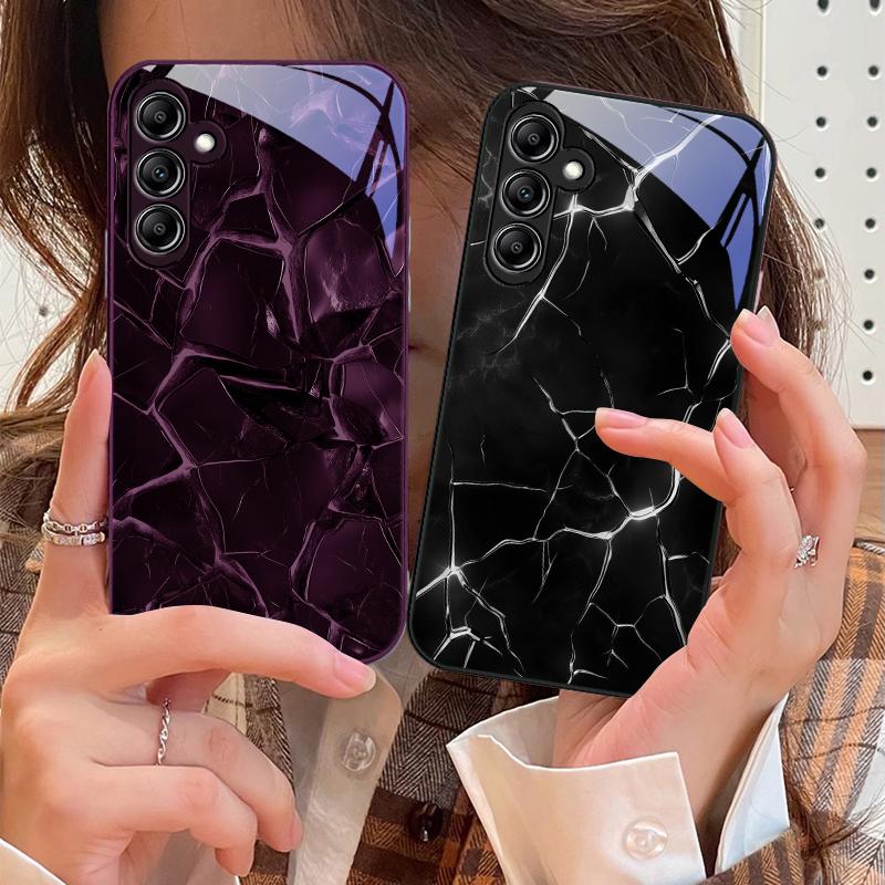 Узор с текстурой красной лавы Для Samsung A 73 72 71 70 56 55 54 53 52 51 50 42 35 34 33 32 31 26 25 24 23 22 30 20 стеклянный чехол для телефона