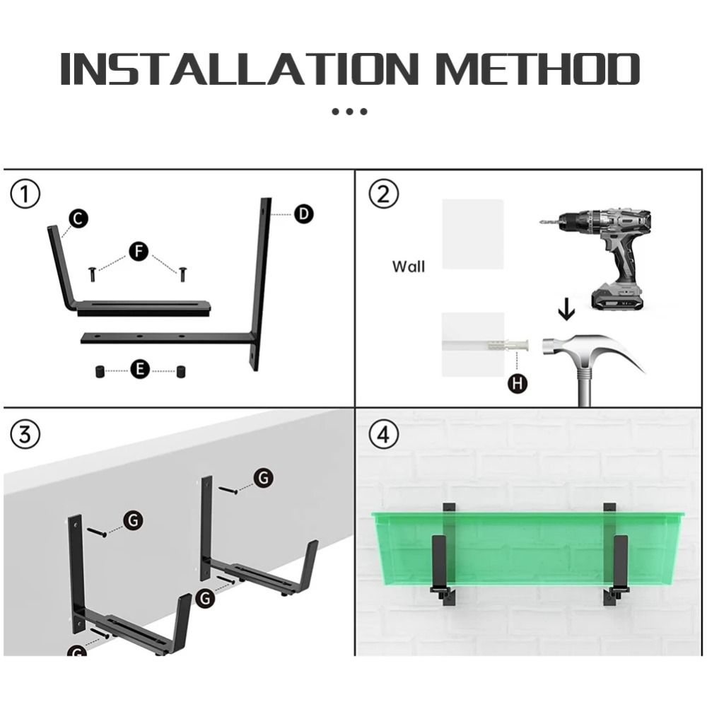 Комнатные растения Подставка для оконных ящиков для растений Горшечные растения Кронштейн для ящиков для растений Цветочные горшки