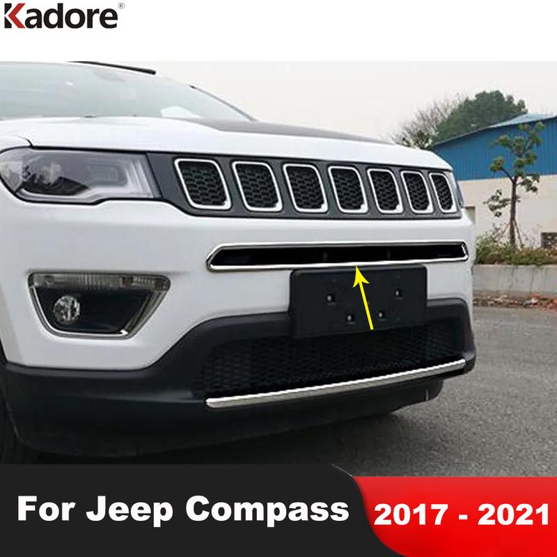 Для Jeep Compass 2017 2018 Хромированная передняя центральная решетка радиатора автомобиля Накладка Рамка Решетки Тримминг Рамка гоночных решеток Аксессуары