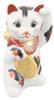 Kutani Ware Oval Maneki-neko (Lucky Cat) Calico, Size 3 A-0070