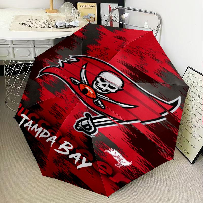 Зонт с логотипом Tampa Bay Buccaneers Складной зонт, автоматический зонт 8 спиц для путешествий, кемпинга Подарок на Хэллоуин, Рождество