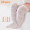 5 Pairs/lot Kids Hollow Out Long Socks Summer Thin Mesh Knee High Princess Sock Infant Toddler Cotton Boneless Socks 0-5 Years