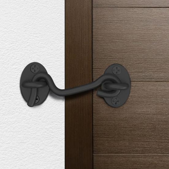 1 комплект, дверной замок, защелка для ворот, устойчивый к ржавчине, простая установка, шкаф, раздвижная дверь, конфиденциальные крючки, комплект оборудования для защелки