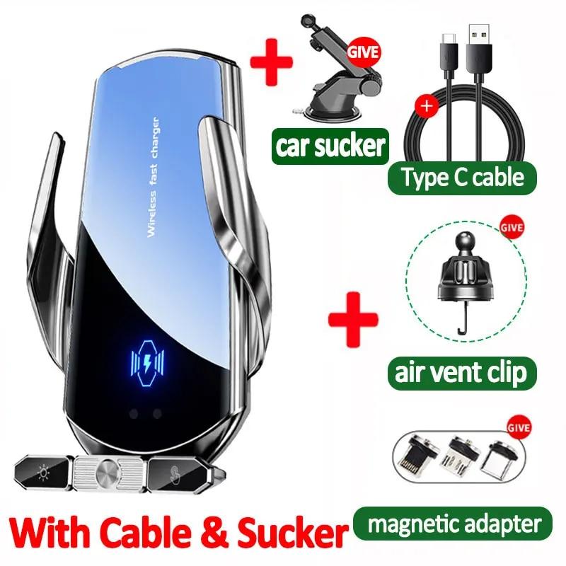 Автомобильное беспроводное зарядное устройство, магнитная станция быстрой зарядки, подставка на вентиляционную решетку, автомобильный держатель для телефона, крепление для iPhone 15 14 13 12 Samsung Xiaomi