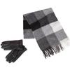 Men's Lamb Wool Scarf and Leather Glove Set