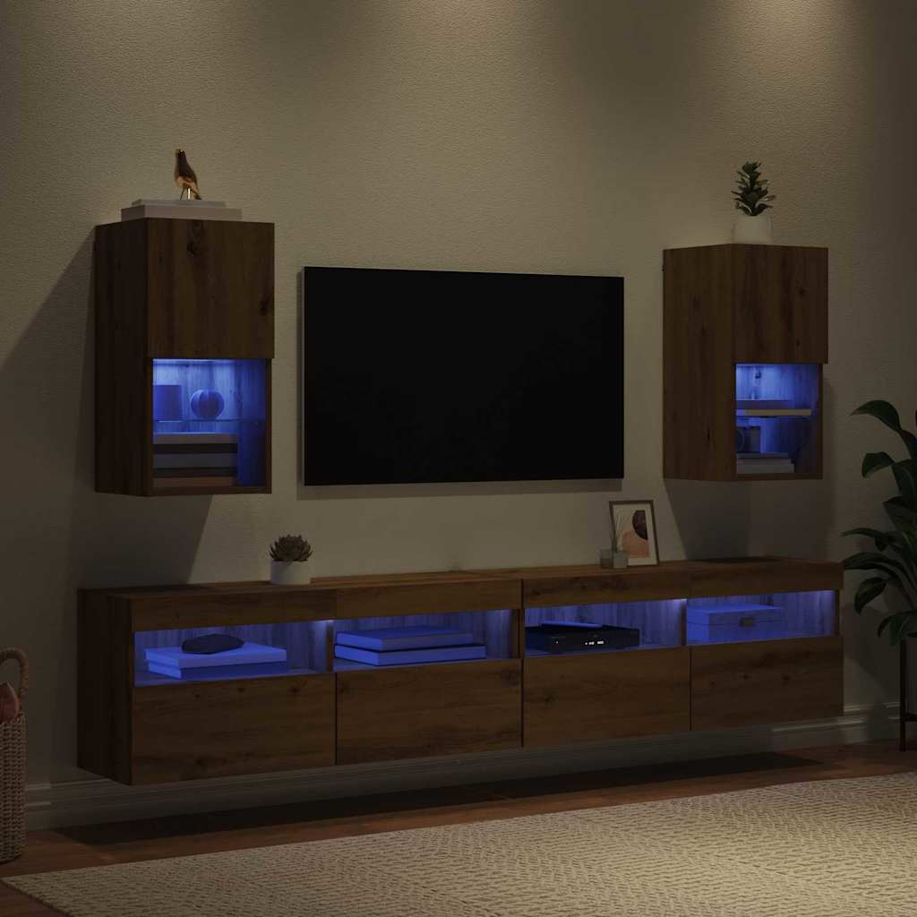 Wall Mounted TV Cabinets 2 pcs Artisan Oak 30.5 x 30 x 60 cm