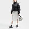 Fila Однотонная куртка пуховик с логотипом на молнии, воротником-стойкой и длинными рукавами, женская верхняя одежда, черная F51W349901F-BK