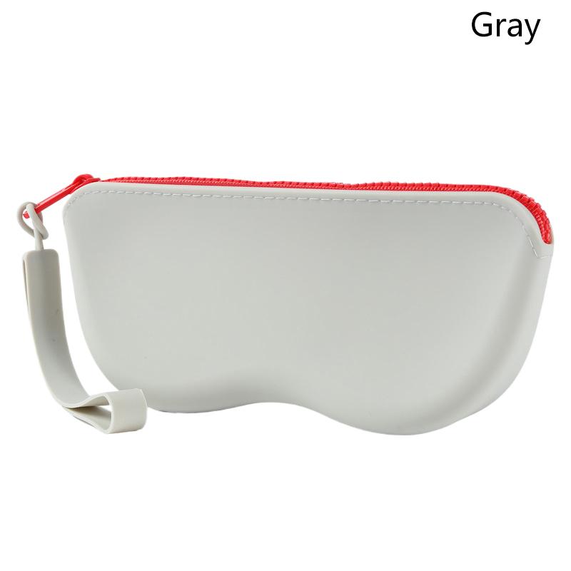 Soft Silicone Zipper Glasses Bag Storage Waterproof Bag Cosmetic Coin Bag Case For Women Girls Candy Color Dustproof Glasses Box