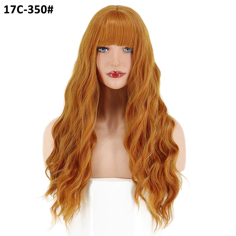 MERISIHAIR Женские длинные волнистые парики с тупой челкой, парики из синтетического высокотемпературного волокна, повседневные вечерние, для косплея
