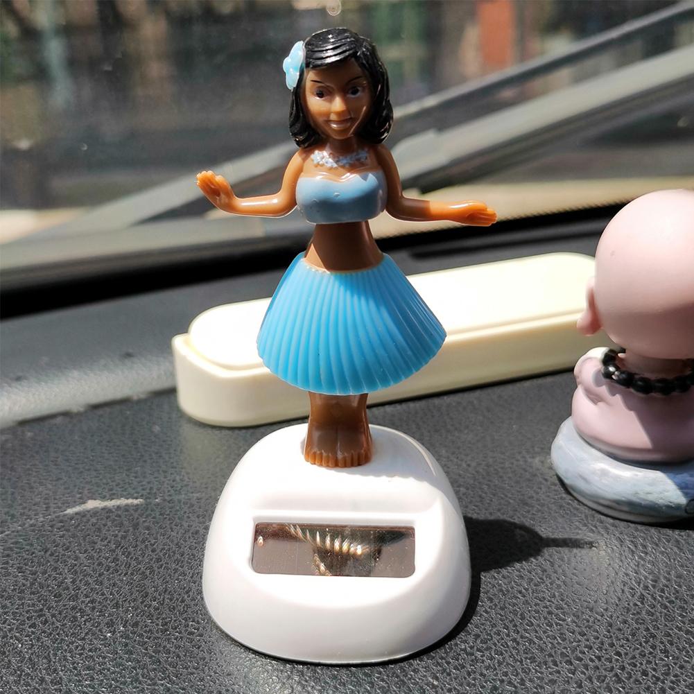 Car Decoration Dancing Doll Car Accessories Solar Power Toy Shaking Head Hawaii Swinging Animated Girl Car Ornament Car-styling