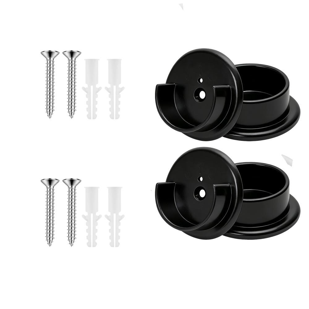 2Pairs With Screws Closet Pole Sockets Heavy Duty Wardrobe Tube Support Bathroom Installation